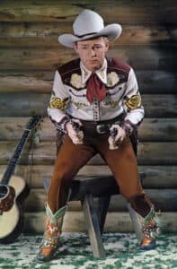 a publicity photo of Roy Rogers at the National Gallery in Washington, D.C.