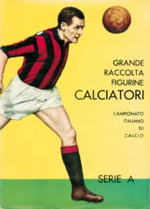 Calciatori album 1961 - 1962 Panini album remake. Serie A Italy, Publisher L’Unita. This is the first Calciatori produced by the Paninis and features Nils Liedholm on the cover.