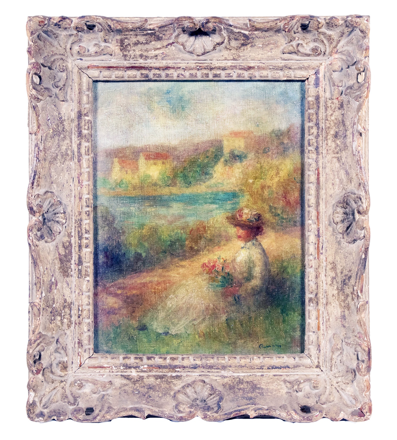 young girl with flowers by Pierre Renoir