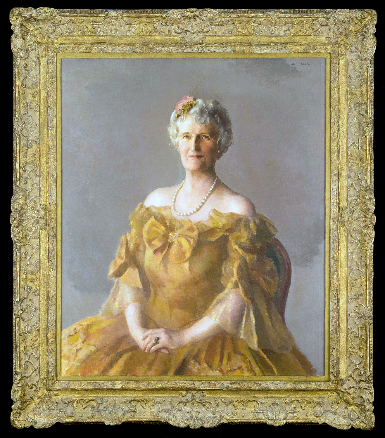 Figure 2: Abby Aldrich Rockefeller by Robert Brackman, New York, New York City, 1941, oil on canvas, 48 1/2 x 42 1/2 inches, Colonial Williamsburg, Gift of the Blanchette Hooker Rockefeller Fund through the generosity of John D. Rockefeller 3rd, his wife Blanchette Hooker Rockefeller, and their four children, 2019-82. Abby Rockefeller’s support of contemporary artists extended to the commission of this portrait.