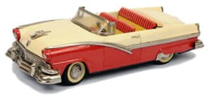 At 11.5 inches in length, the stunning Ford Sunliner was made by Haji in the mid 1950s. In excellent condition, this rare beast made $1,140 (no box) in a 2021 Vectis sale. Photo courtesy Vectis Auctions Ltd.