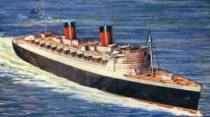 Title image: Painting of the Queen Elizabeth I. In late 1968, Queen Elizabeth was sold to the Elizabeth Corporation, with 15% of the company controlled by a group of Philadelphia businessmen and 85% retained by Cunard. She arrived in Port Everglades, FL on 8 December 1968 and opened to tourists in February 1969, well before Queen Mary, which opened two years later, in 1971. The climate of southern Florida was much harder on the ship, and Queen Elizabeth’s retirement in Florida was not to last. The ship was forced to close in August 1970, after losing money and being declared a fire hazard.