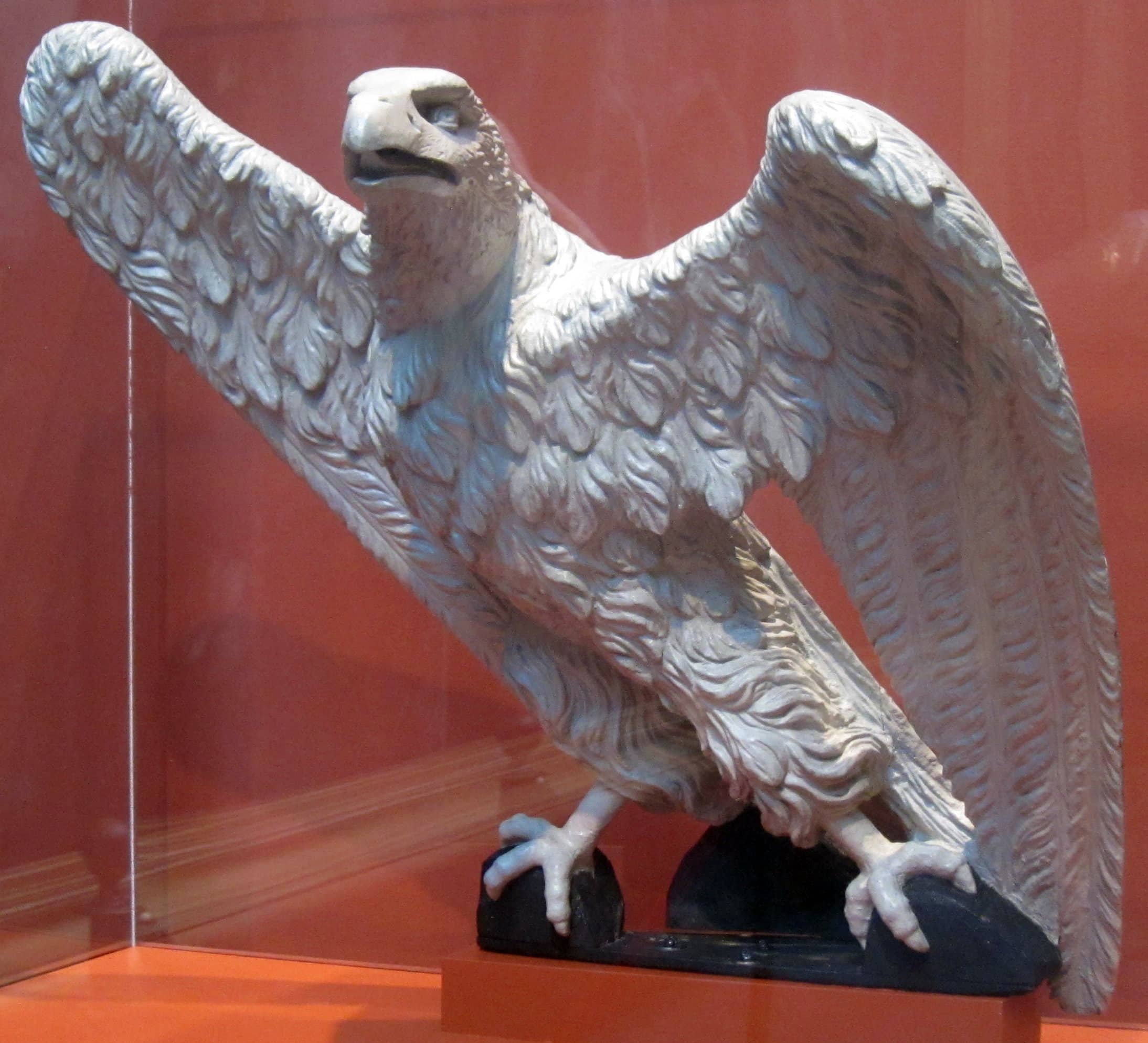 Eagle, pine carving by William Rush, c. 1810. Note the white color of the bird. photo: Pennsylvania Academy of the Fine Art