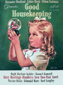 The magic of a snow globe. Cover illustration by Alex Ross for the December 1942 issue of Good Housekeeping.