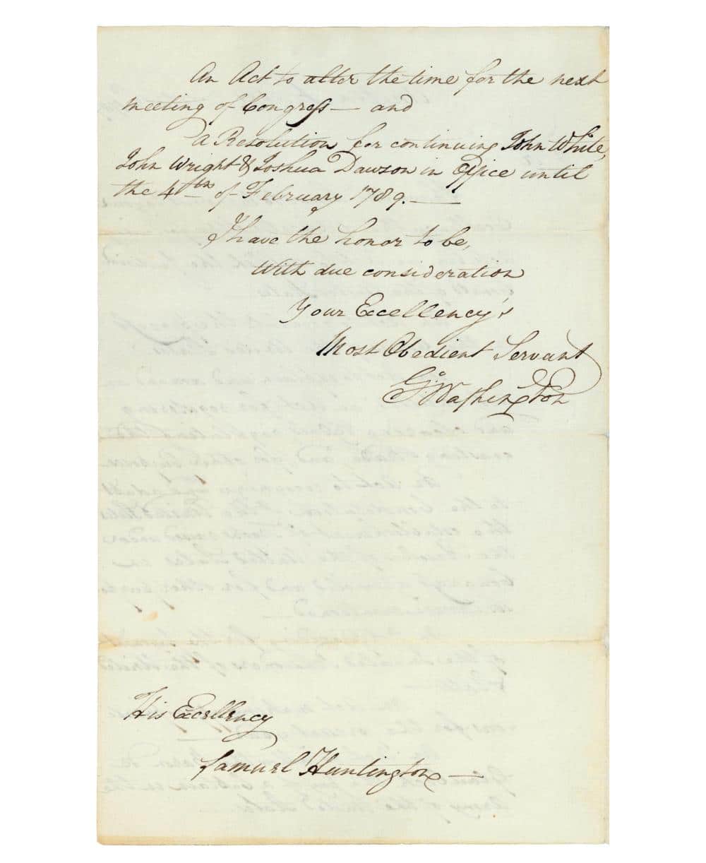 Washington signed letter