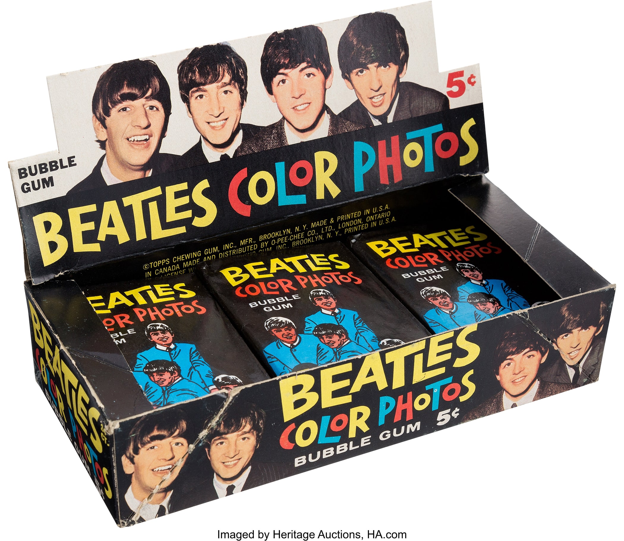 Beatles bubble-gum in display box sold for $4,000 in 2019 at Heritage Auctions.