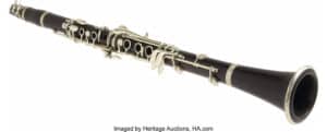 Benny Goodman’s clarinet was sold at auction on October 6, 2007. It was part of Heritage Auctions’ 2007 Signature Entertainment/Music Memorabilia auction. The clarinet was a Buffet-Crampon instrument, and was part of a lot that included a case. The instrument was later donated to the Rose Museum at Carnegie Hall.