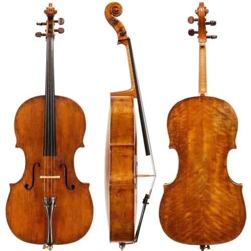The overall size of Guadagnini’s cellos stays fairly constant, slightly undersized by modern standards but extremely effective for modern soloists. Centuries-old scratches from errant bow strokes in this cello testify to its substantial width in the center section.