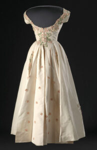 Ann Lowe evening dress, 1958 from the National Museum of African American History and Culture.
