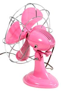 Retro electric fan in hot pink