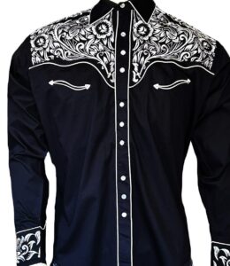 Classic Cowboy Vintage Shirt: Ready for ropin’ and ridin’, this vintage Rockmount cowboy shirt shows what it means to show a classic, classy cowboy style. Currently selling for $140 online.