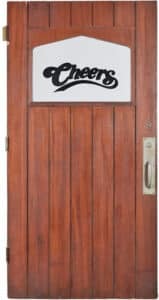 TV’s Cheers logo bar door