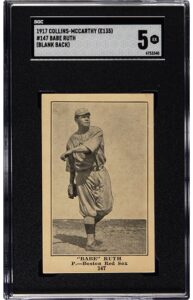 1917 Babe Ruth baseball card