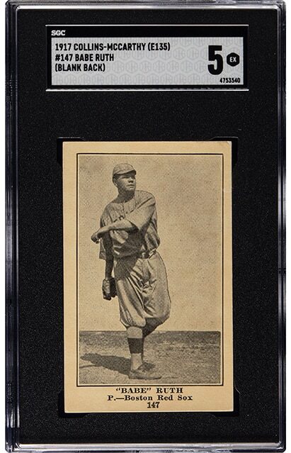 1917 Babe Ruth baseball card