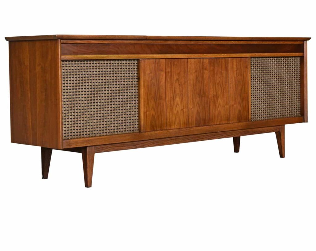 Mid-Century Modern console stereo cabinet credenza
