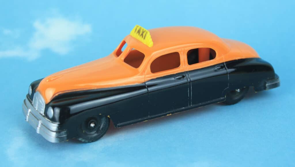 The plastic Hubley Packard taxi is awash in 1940s goodness.