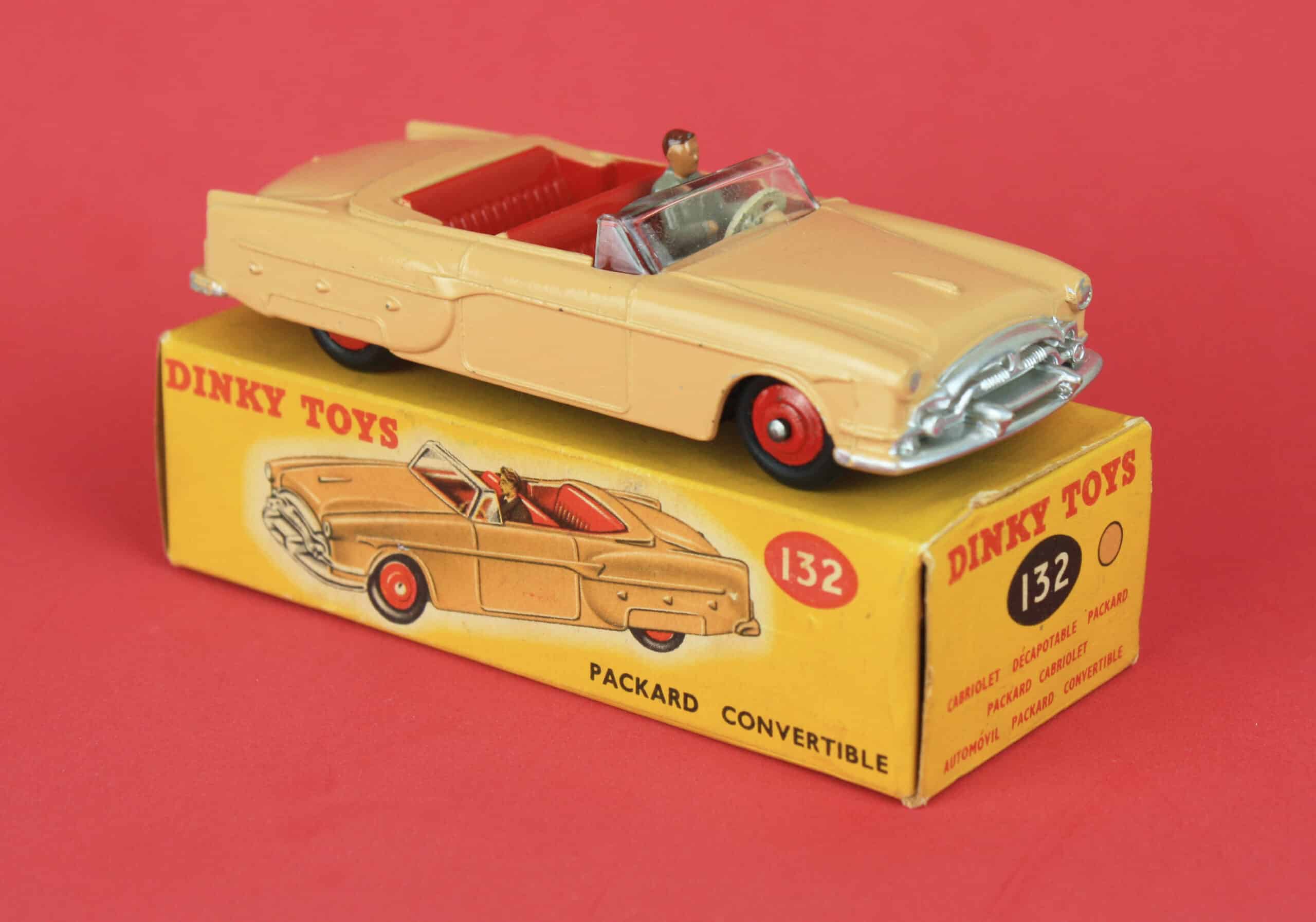 Dinky’s number 132 Packard sported a driver figure wearing a suit.
