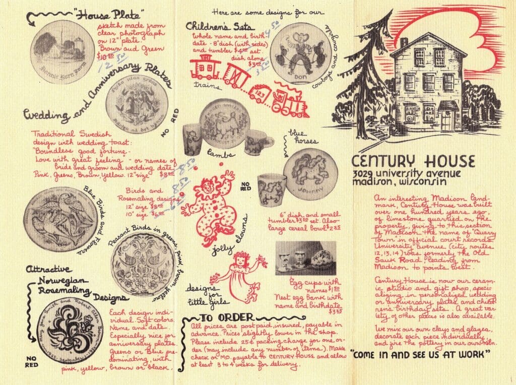 One side of the Century House sales brochure, mid-1950s.