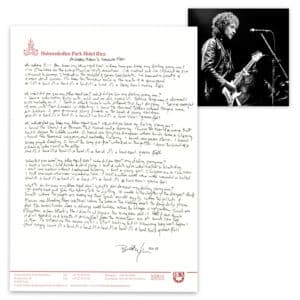 Dylan's handwritten lyrics