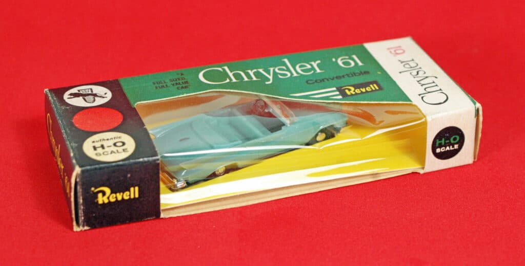 The Revell boxes for the individual models featured correct Chrysler logos.