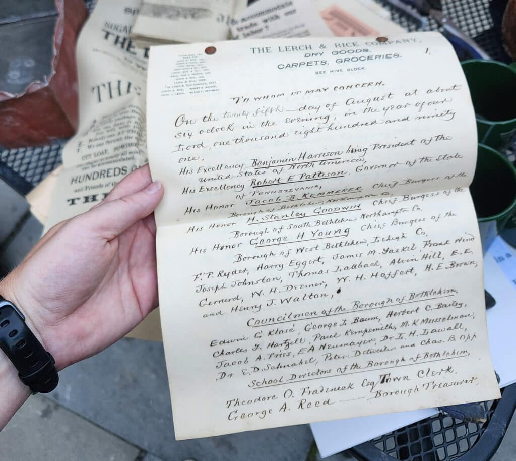 A “who, what, where, and when” 
of 1891. Leading off a list of dignitaries: President Benjamin Harrison.