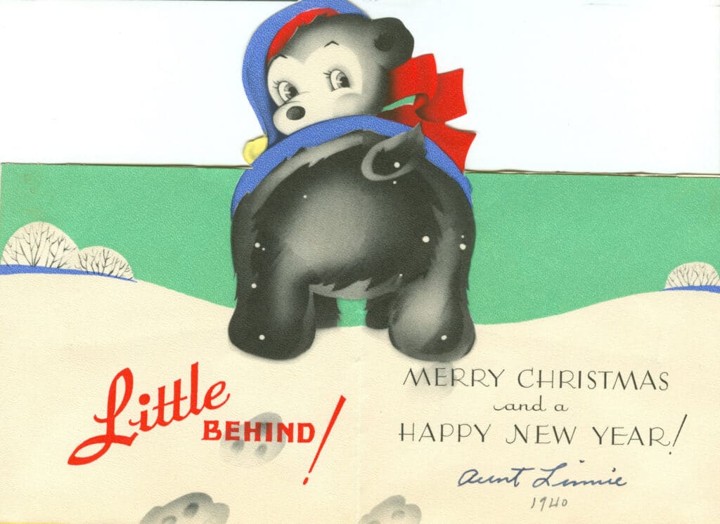 Card interior: 
The rest of the story: it’s better to be “on time” than “a little behind.”