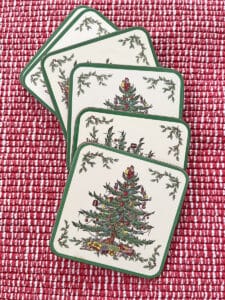 Pimpernel has been making cork-backed coasters and placemats for nearly 100 years. A keen eye can still pick up vintage coasters such as these.