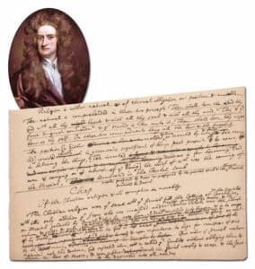 Isaac Newton manuscript, $89,600, University Archives