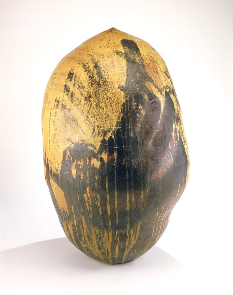 Toshiko Takaezu, "Mongolia", 1990, Glazed Stoneware, Dimensions : Height - 46 inches x Diameter - 31 inches (116.8 x 78.7 cm)