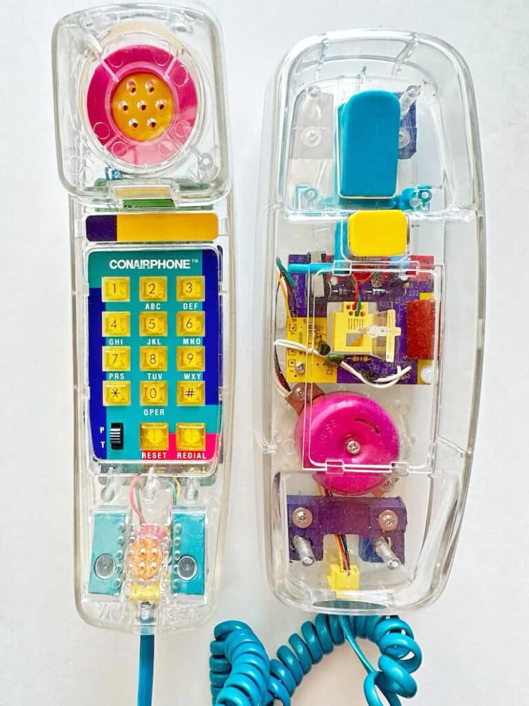 Another great option is collecting phones with unique colors or styles. For instance, the transparent telephones of the 1990s can be fun to look for. Companies like Conair and BellSouth made them. Generally, they were push-button, corded phones that teenagers like myself often had in their bedrooms.