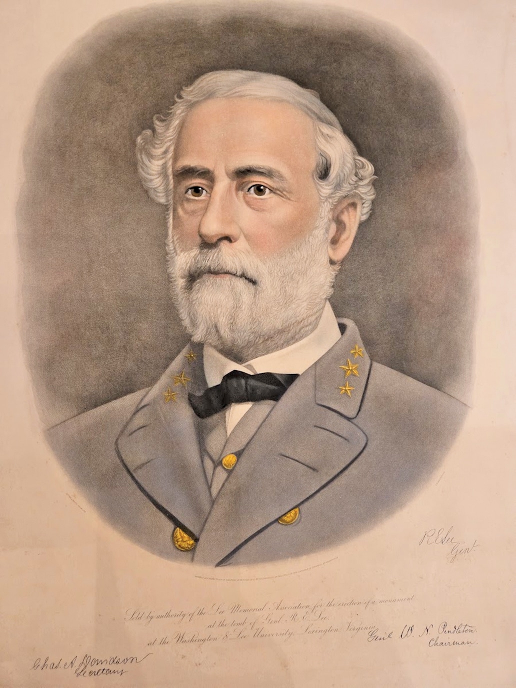 An original lithograph published for Lee Memorial Association in 1870.