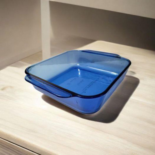 Cobalt blue glass square baking dish
