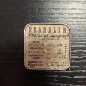 Vintage Barlow Advertising Tape Measure Franklin Fibre Lamitek Corp Industrial Promo Tool USA