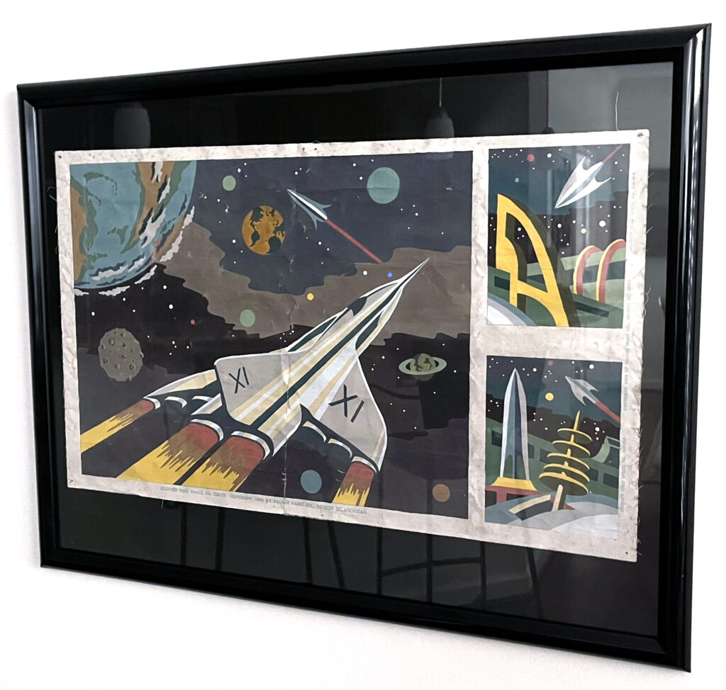 The best 
of the best: This example of 
Journey Thru Space is an early 
paint-by-number triptych, expertly painted and never cut apart.