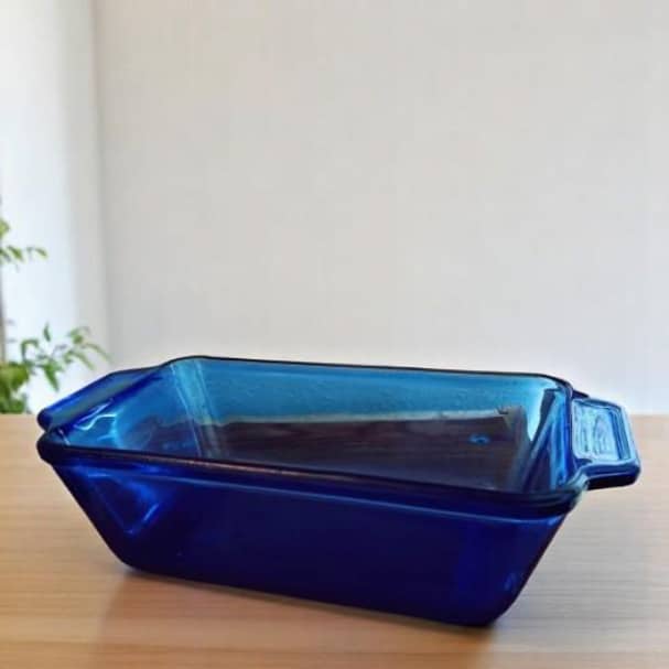 Cobalt blue glass loaf baker