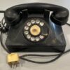 Vintage Black Rotary Desk Telephone – Western Electric Style – Mid-Century Office Phone