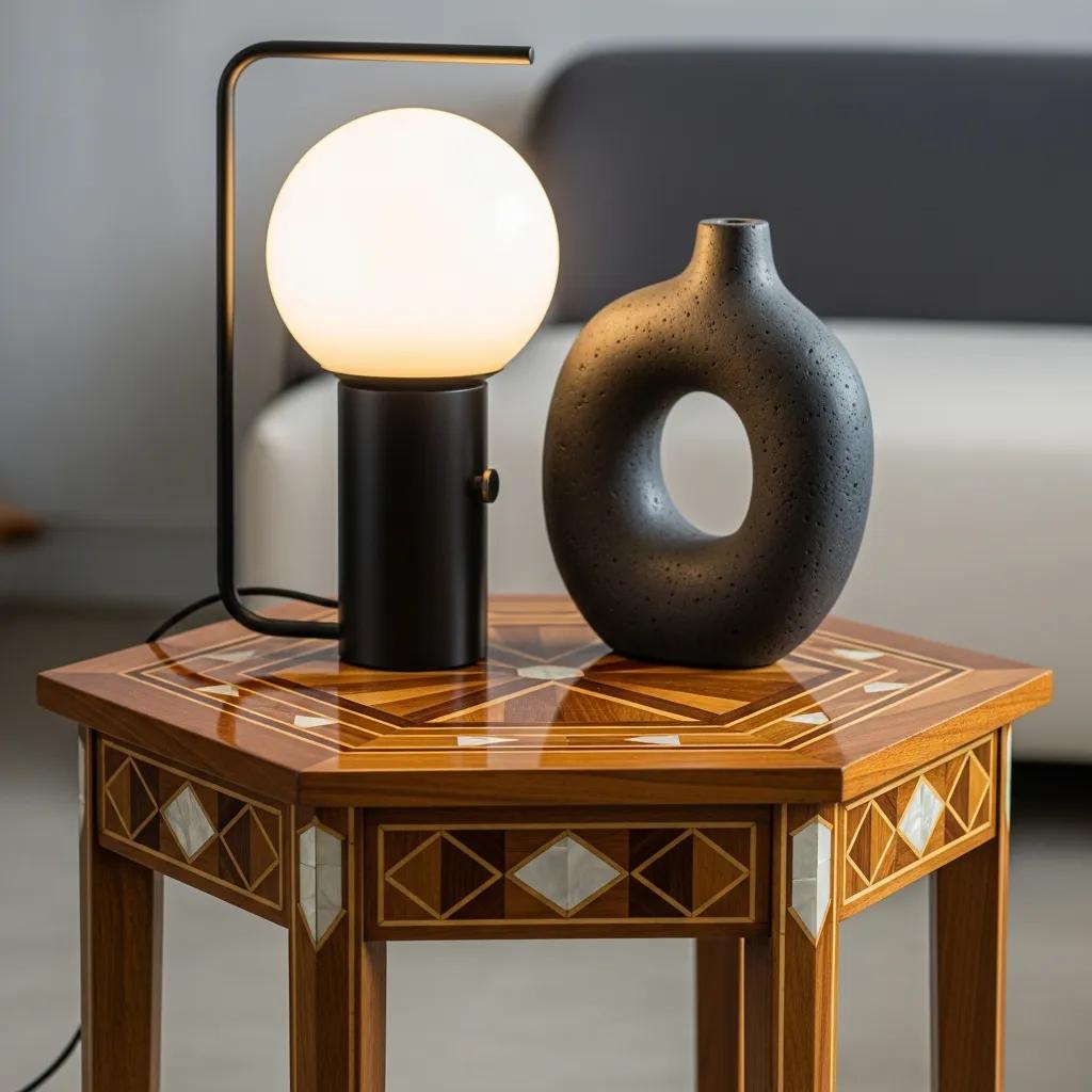 Art Deco side table in a modern interior setting