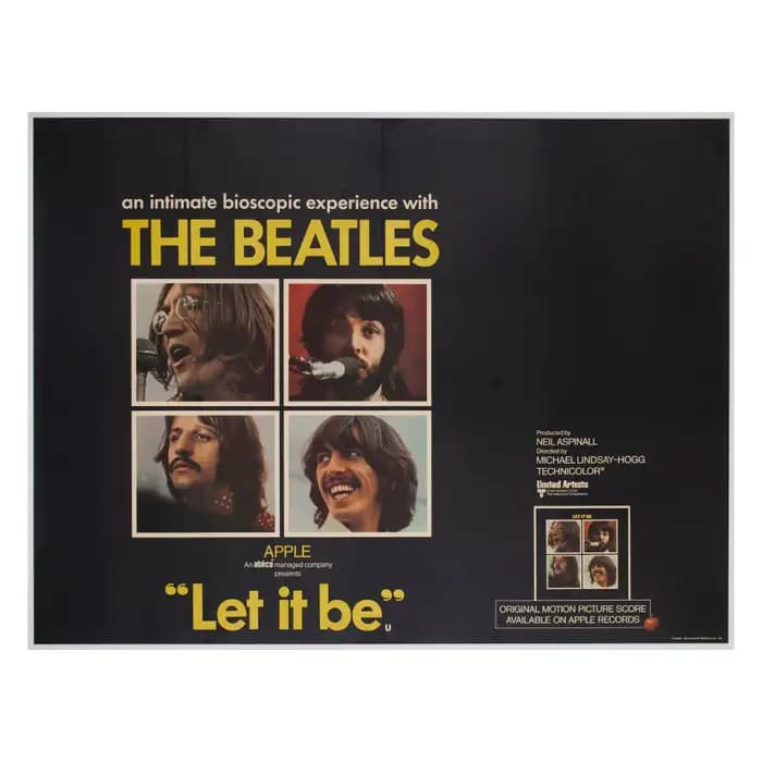 vintage british the beatles let it be movie poster