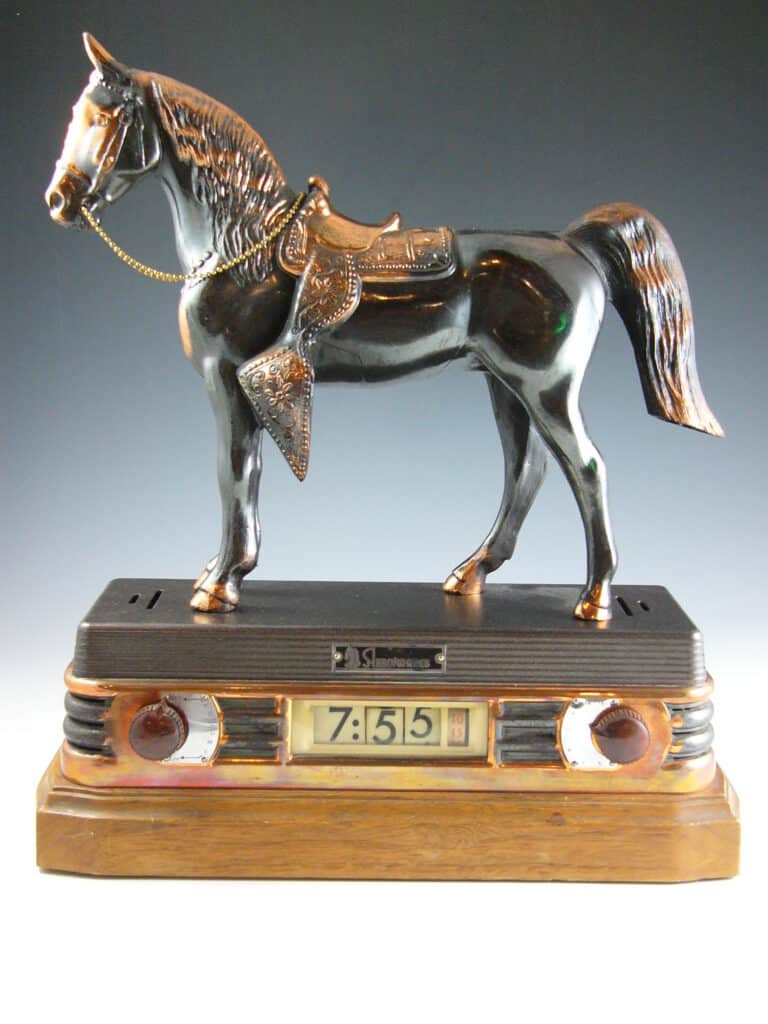 What every good clock radio really needs – a horse figurine.