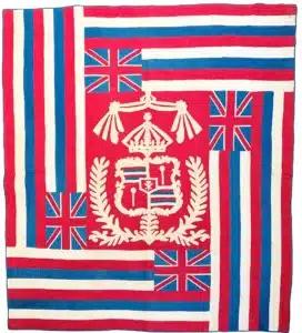 Hawaiian pre-statehood flag quilt