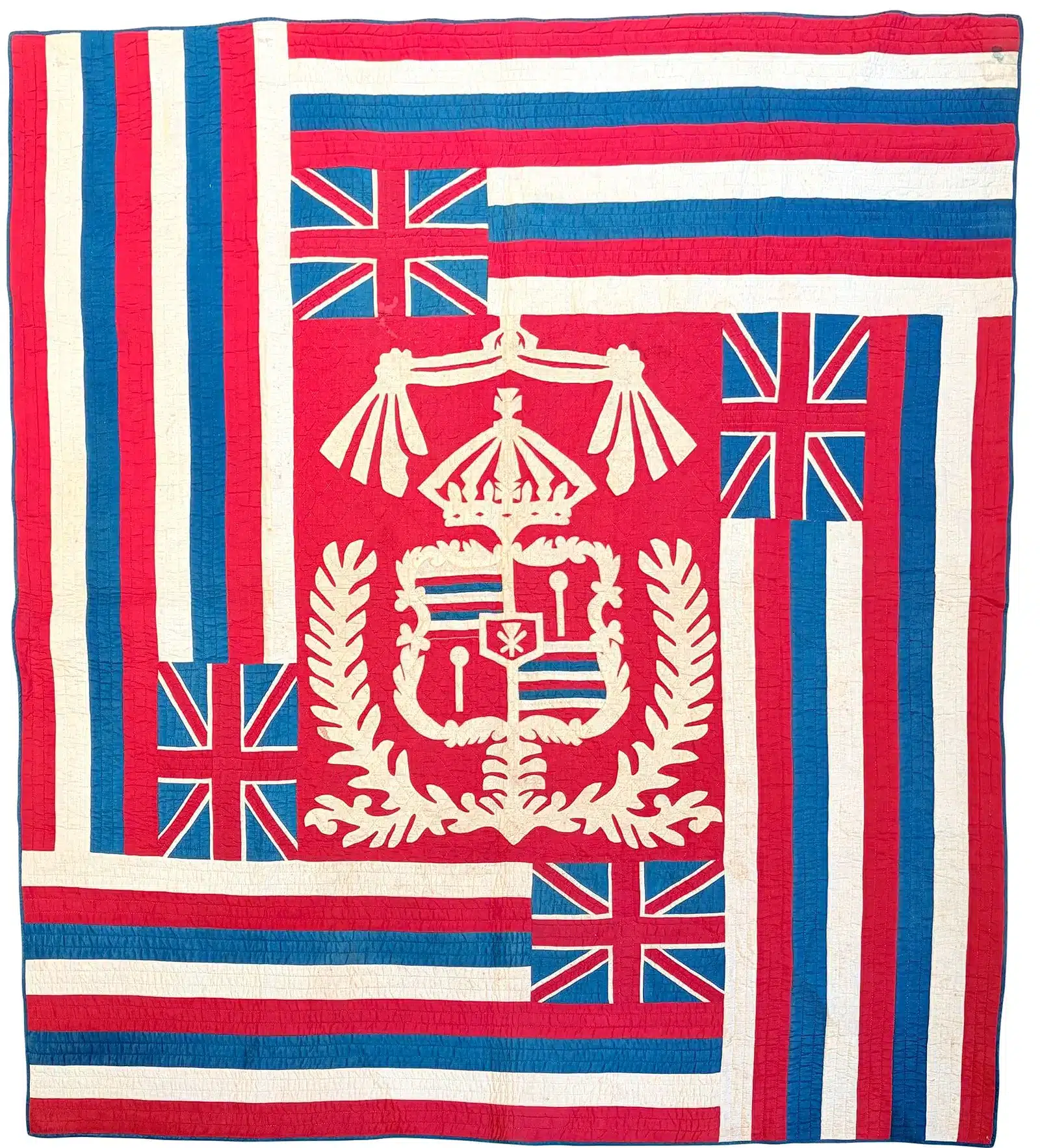 Hawaiian pre-statehood flag quilt