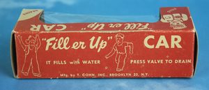 Original box for the Fill ’er Up car shows that T. Cohn was based in Brooklyn, NY.