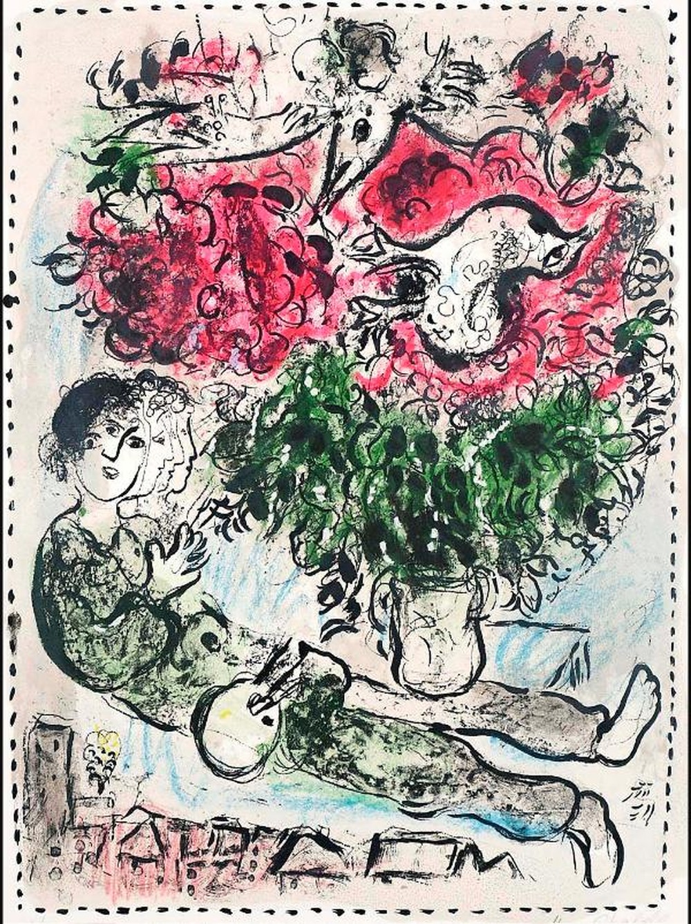 The Painter’s Bouquet, Marc Chagall lithograph