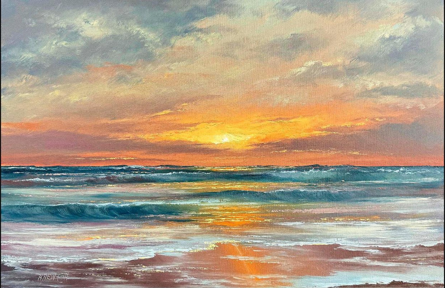 Harold Newton ocean sunrise painting