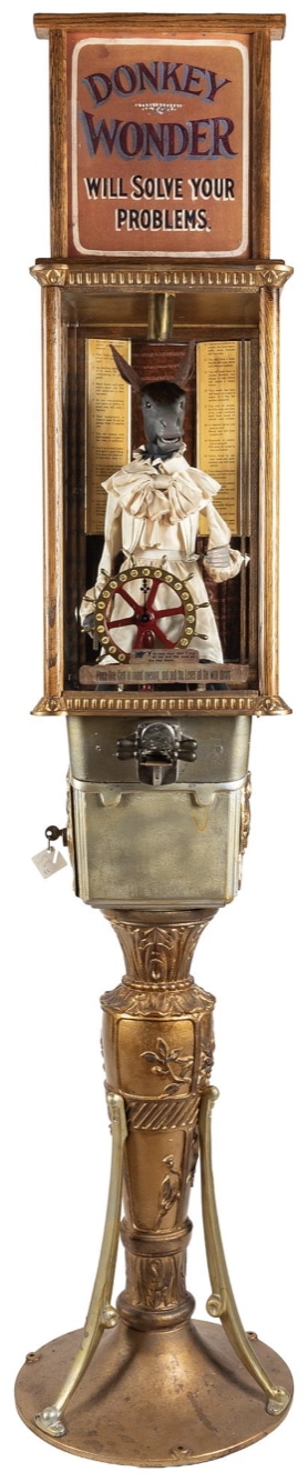 Lot 101: Donkey Wonder fortune telling 1-cent arcade machine, 1980s