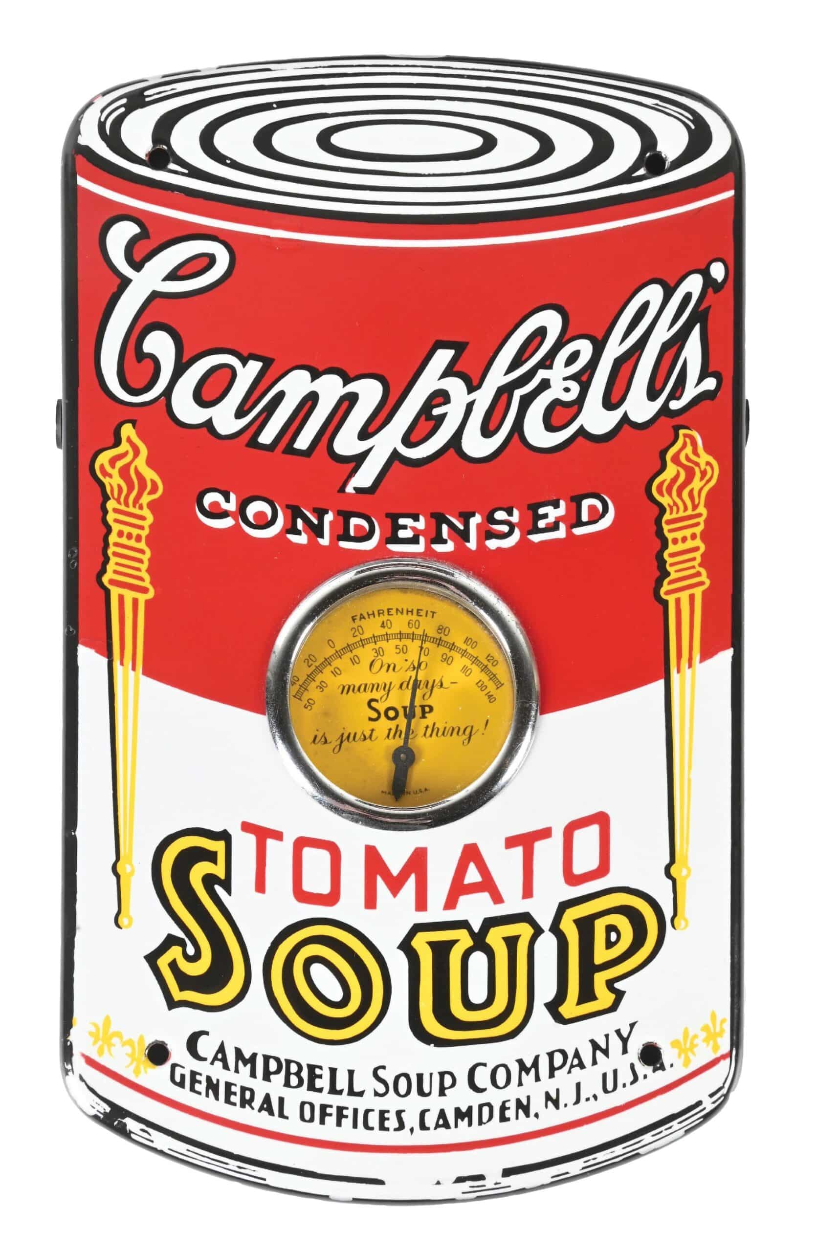 Campbell's Soup single-sided porcelain thermometer sign