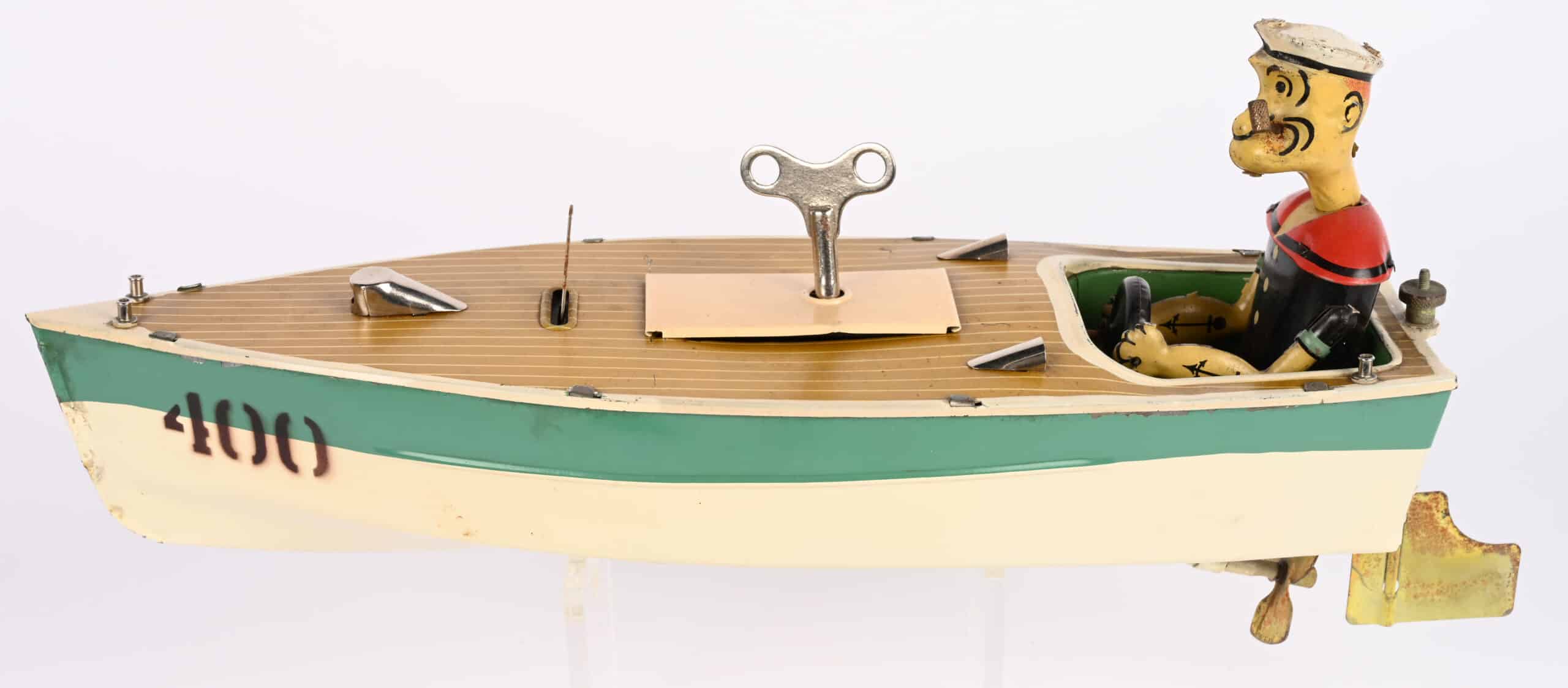 Hoge 14-inch windup Popeye Speedboat