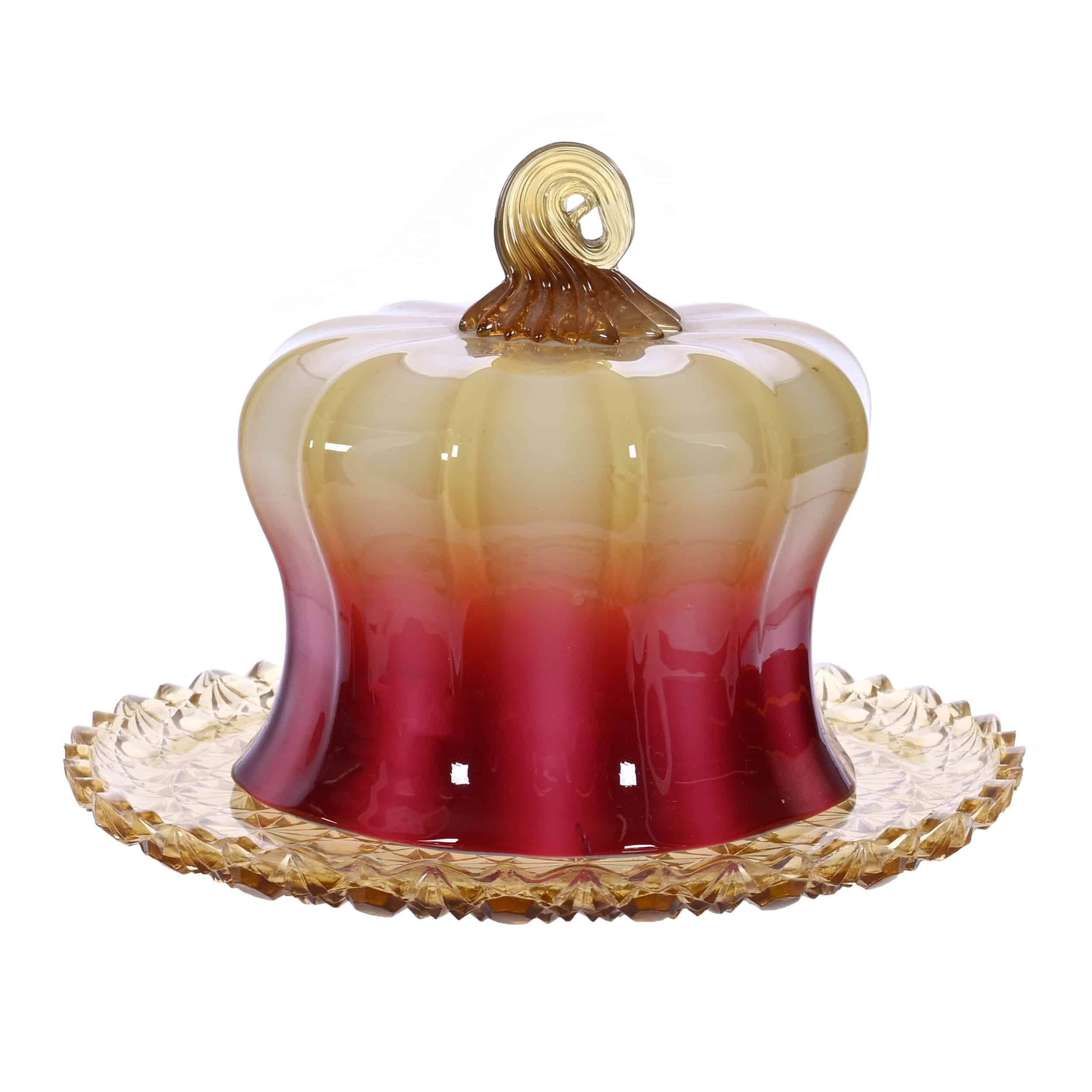 Amberina butter dish