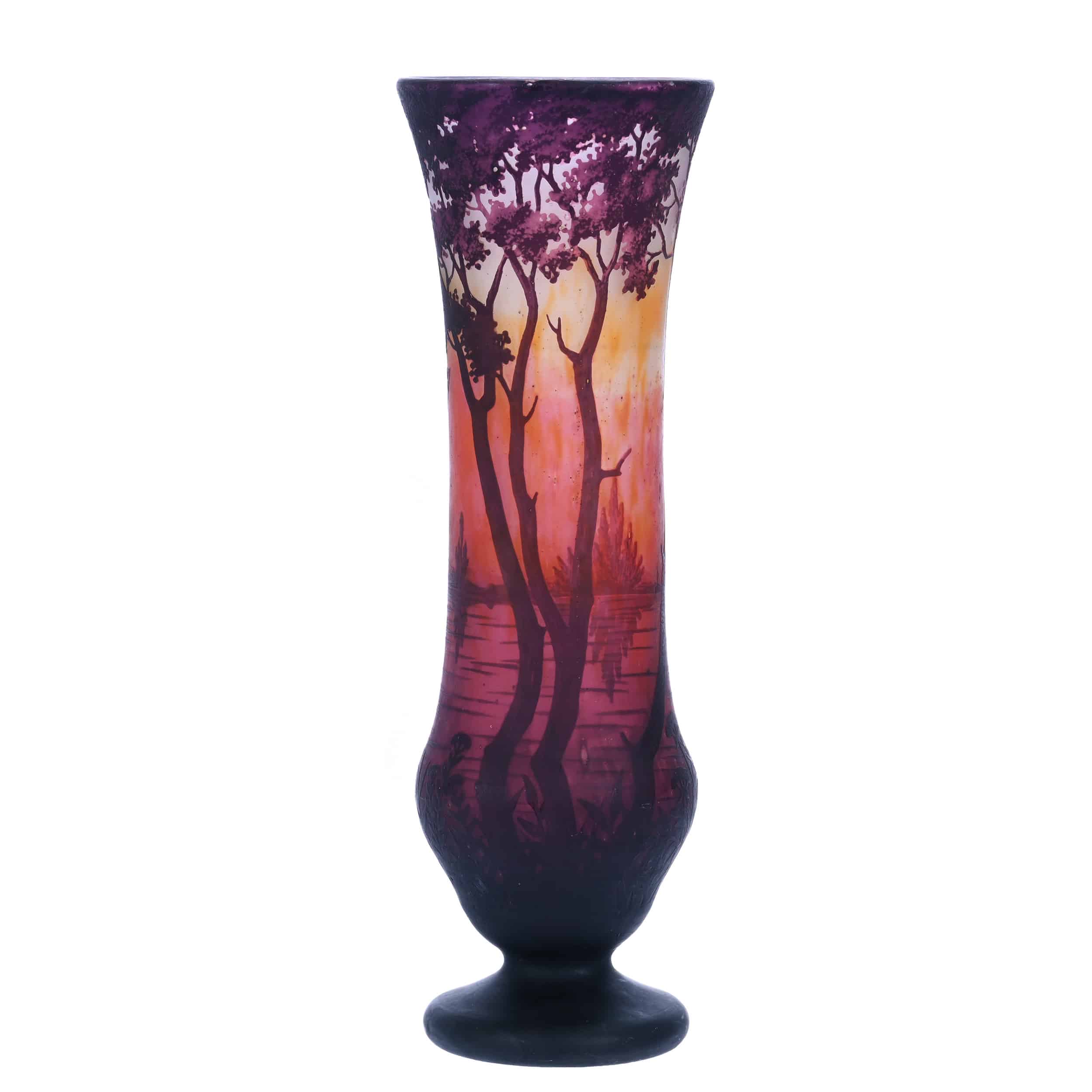 Daum Nancy pedestal vase
