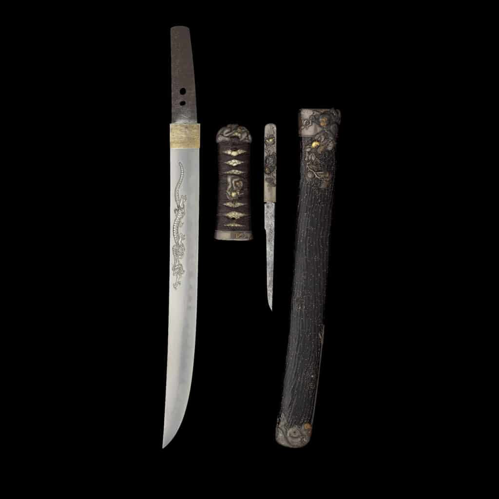 KURIHARA KENJI NOBUHIDE 1815 1880 A Musashi Tanto in Fine Mounts Edo period 1615 1868 dated 1862